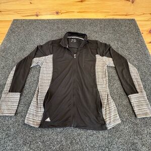 adidas Black‎ & Gray Full-Zip Athletic Jacket